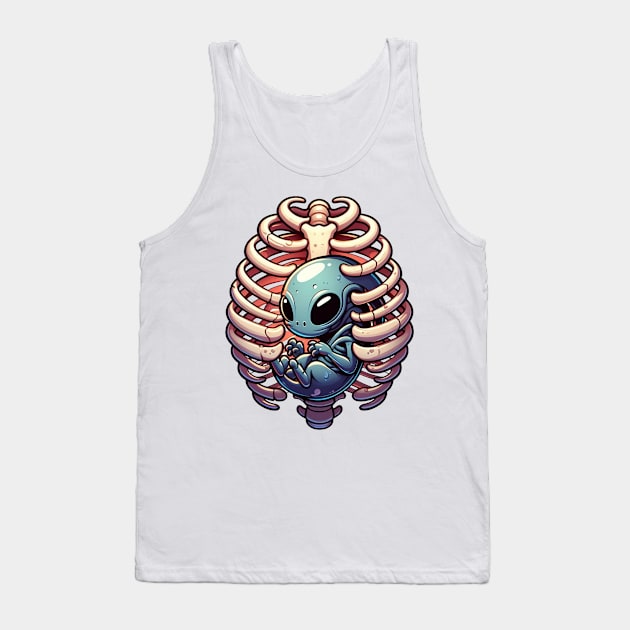 Cute Alien Inside Tank Top by Dmytro